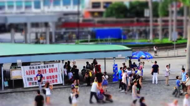 Sept 2014 Tsim Sha Tsui Bus Terminal — Stock Video