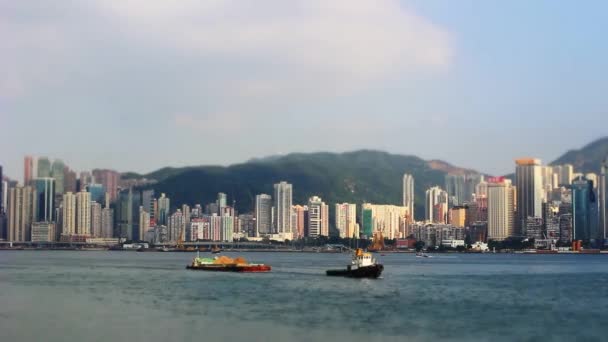 Settembre 2014 Paesaggio Urbano Del Porto Hong Kong Victoria — Video Stock