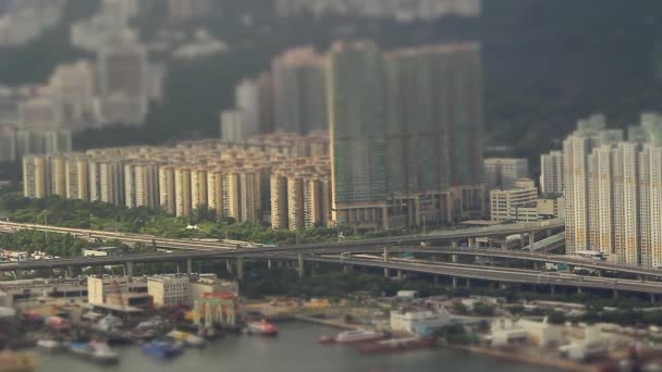 Srpna 2014 Kontejnerový Terminál Hong Kongu — Stock video