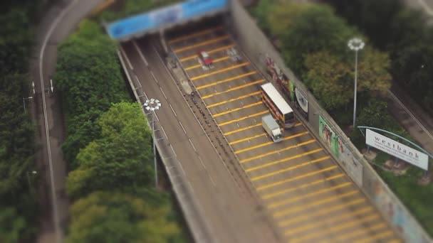 Aug 2014 Western Harbour Crossing Toll Plaza Hong Kong — Stock Video