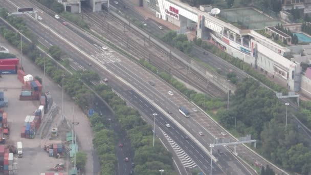 Ağustos 2014 City Hong Kong Otoyolu Manzarası — Stok video