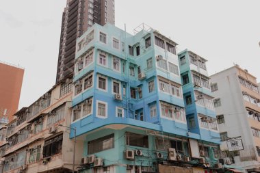 19 Haziran 2022 Kowloon City, Hong Kong 'daki konut binaları 