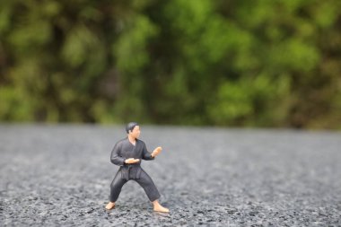 Karateci erkek dövüşçünün genç ölçeği