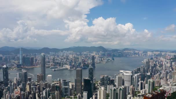 Μαΐου 2022 Ουρανοξύστης Χονγκ Κονγκ Και Λιμάνι Βικτώριας — Αρχείο Βίντεο