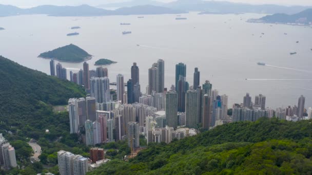 May 2022 View Landscape Cityscape High Building Kennedy Town — Vídeos de Stock