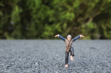 Tai Ji ve Qi gong parkta sağlıklılar.
