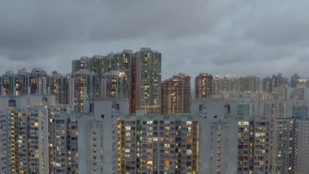 April 2022 Hong Kong Apartment Building Night — Video Stock