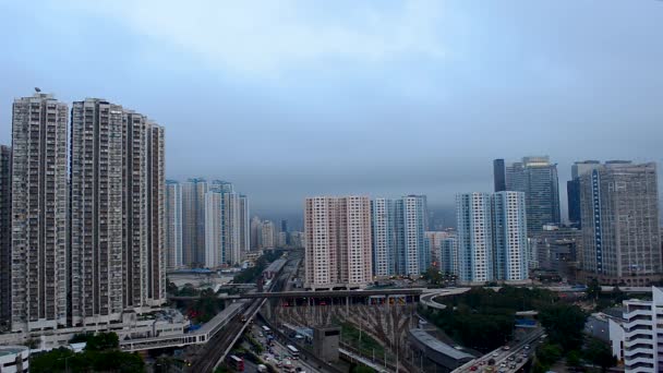 Sept 2013 Cityscape Kwun Tong Hong Kong — Stock video