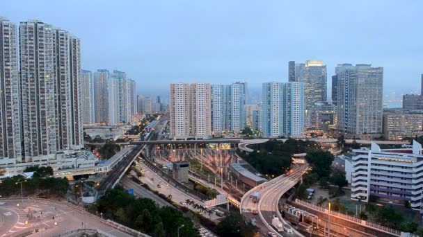 Сентября 2013 Городской Пейзаж Квунтонг Гонконг — стоковое видео