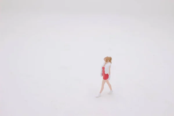 Mini Young Beautiful Girl Figure — Stok fotoğraf