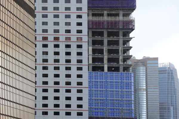 Ιουλίου 2022 Εμπορικά Κτίρια Στο Χονγκ Κονγκ Παράθυρο Τοίχο Μοτίβο — Φωτογραφία Αρχείου