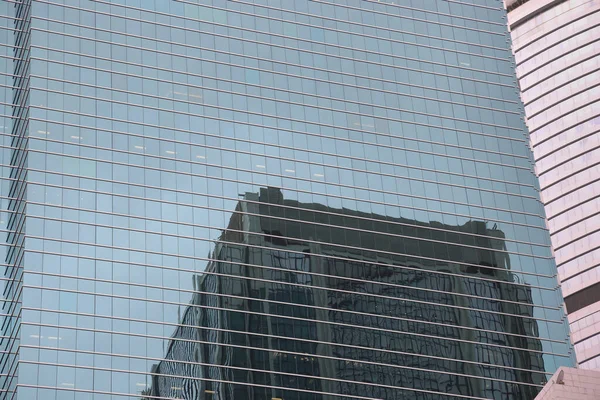 July 2022 Commercial Buildings Hong Kong Window Wall Pattern — Zdjęcie stockowe