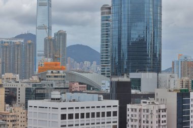 9 Temmuz 2022 Kowloon, Hong Kong 'daki yapı taşı. 