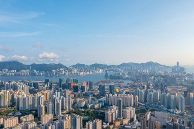 3 Mayıs 2022 Kowloon, Hong Kong şehir manzarası