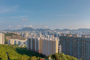 3 Mayıs 2022 Kowloon, Hong Kong şehir manzarası