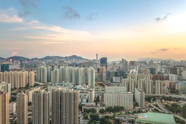 3 Mayıs 2022 Kowloon, Hong Kong şehir manzarası