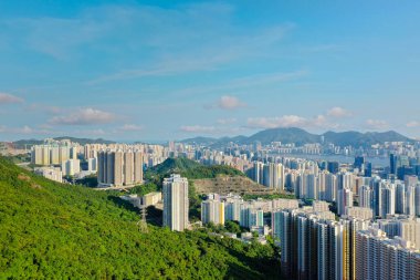 3 Mayıs 2022 Doğu Kowloon, Hong Kong 'daki yerleşim bölgesi. 