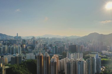 3 Mayıs 2022 Kowloon, Hong Kong şehir manzarası