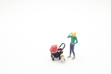 the mini of figure with pet and pram