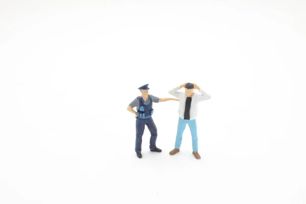 Mini Figure Policeman Catch Thief — Foto de Stock