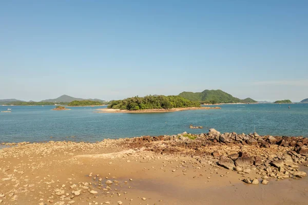 July 2022 Landscape Sand Rock Beach — Fotografia de Stock