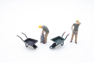 figure worker man, person with a wheelbarrow