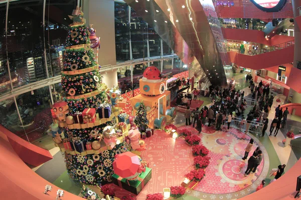 Dec 2011 Christmas Decoration Hong Kong Shopping Mall — 图库照片