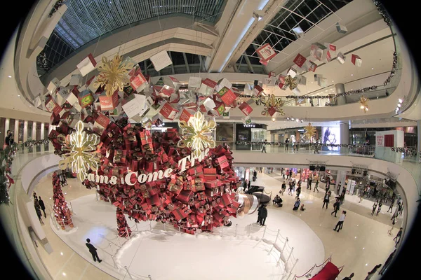 Декабря 2011 Красивое Рождественское Украшение Торговом Центре Гонконга — стоковое фото