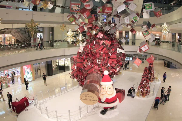 Dec 2011 Beautiful Christmas Decoration Hong Kong Shopping Mall — 图库照片