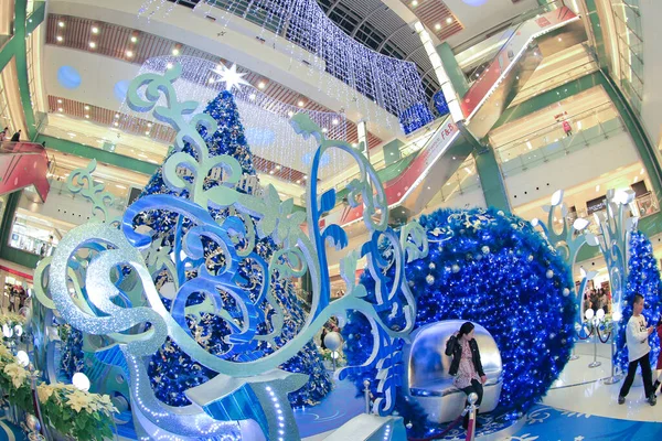 Dec 2011 Lights Christmas Tree New Town Plaza — 图库照片