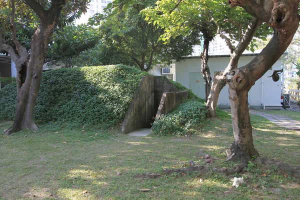 Dec 2011 Air Raid Shelter Dugout Hong Kong — Foto de Stock