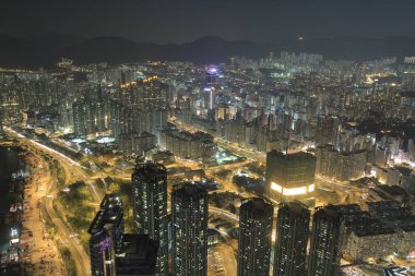 10 Dec 2011 the Hong Kong's night scene with Kowloon as foreground