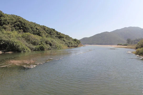 River Mouth Sheung Luk Stream — Stockfoto