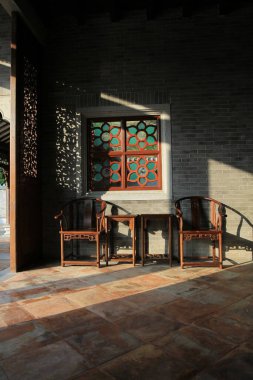 16 Oct 2011 Ming style furniture chair, Lingnan Garden,  Hong Kong