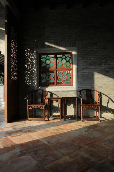 Oct 2011 Ming Style Furniture Chair Lingnan Garden Hong Kong — Zdjęcie stockowe