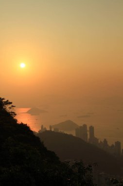 2 April 2011 the landscape of West Hong Kong Island At Sunset