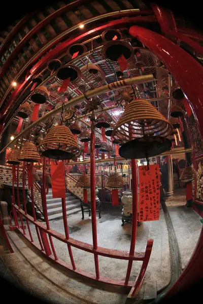 22 Oct 2011 Inside the main hall of Man Mo Temple, Sheung Wan, Hong Kong