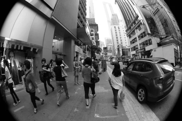 Oct 2011 Pedestrians Crosswalk Central District Hong Kong — ストック写真