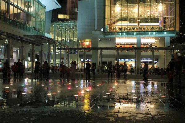 April 2011 Night View Water Fountain Tung Chung — 图库照片