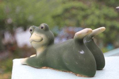 5 March 2011 a frong doll decorated in the garden