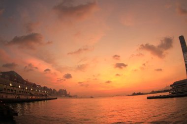 18 Dept 2011  Tsim Sha Tsui Star Ferry Pier Against Sunset Sky