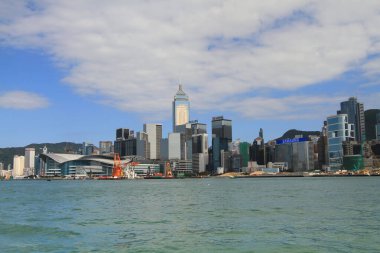 10 Mayıs 2011 Hong Kong Gemi Günbatımı Futuristik Ada Mimarisi Asya Mavi Şehir