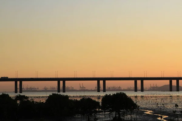 Juli 2011 Zonsondergang Chung Pak Nai Sha Kong Village — Stockfoto