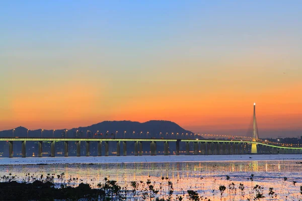 Juli 2011 Zonsondergang Chung Pak Nai Sha Kong Village — Stockfoto