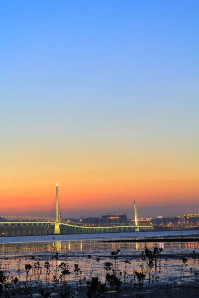 Juli 2011 Zonsondergang Chung Pak Nai Sha Kong Village — Stockfoto