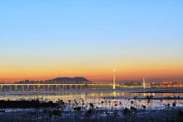 Juli 2011 Zonsondergang Chung Pak Nai Sha Kong Village — Stockfoto