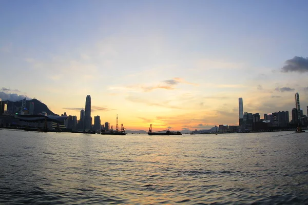 Aug 2011 Victoria Harbour Wai Chai Und Central Von Hongkong — Stockfoto