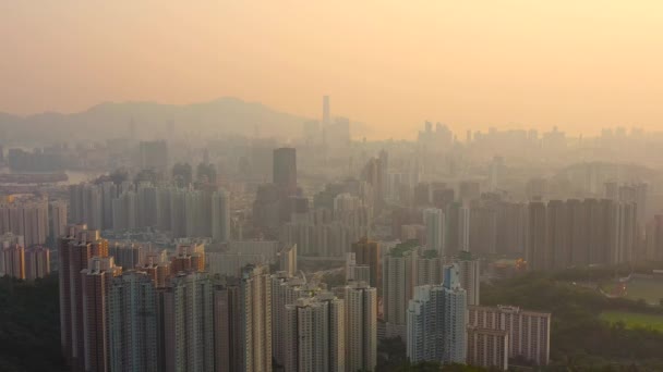 Maggio 2022 Skyline Kowloon Dal Punto Vista Kowloon Tramonto — Video Stock
