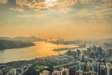 9 Mayıs 2022. Hong Kong şehri, Black Hill manzaralı.