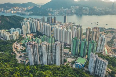 9 Mayıs 2022. Lam Tin, Hong Kong yerleşim bölgesi.